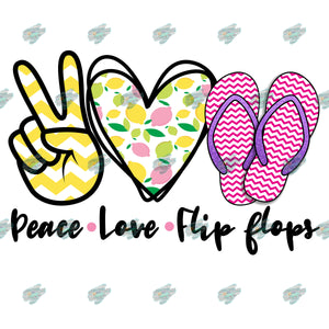 Peace Love Flip Flops Sublimation Transfer